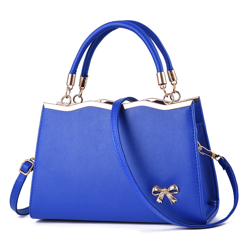 Women'S Fashion Solid Color Bow Large Capacity Handbag