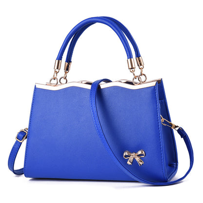 Women'S Fashion Solid Color Bow Large Capacity Handbag