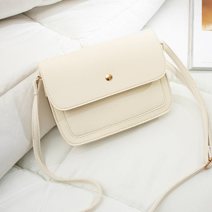 Women Casual Basic Flap Buckle Design Solid Color PU Crossbody Bag
