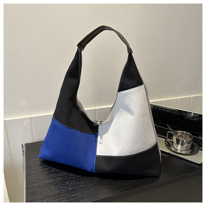 Sac à bandoulière en toile patchwork à blocs de couleurs pour femme 