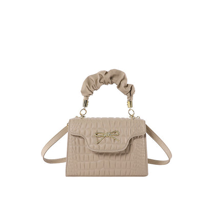 Sac à bandoulière carré tendance à motif pierre de couleur unie 