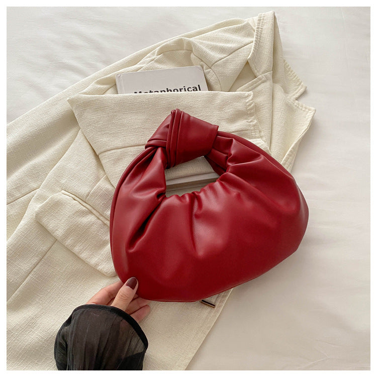 Sac à main plissé simple et tendance pour femme, couleur unie 