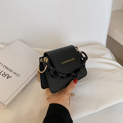 Sac à bandoulière à rabat et chaîne pour femme, décontracté, couleur unie, à la mode, été 