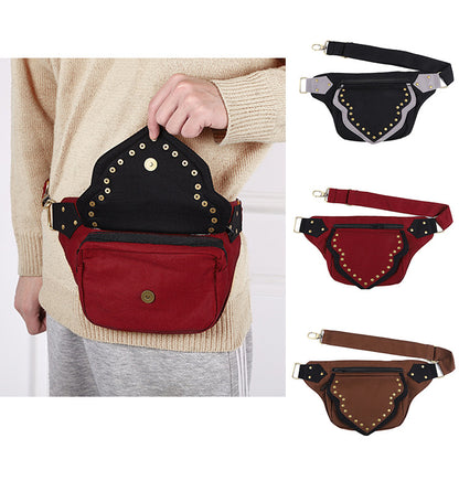 Women Fashion Vintage Metal Waist Bag