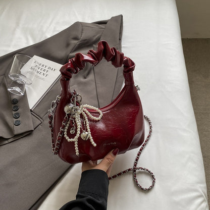 Fashionable Solid Color Chain Handbag Crossbody Bags