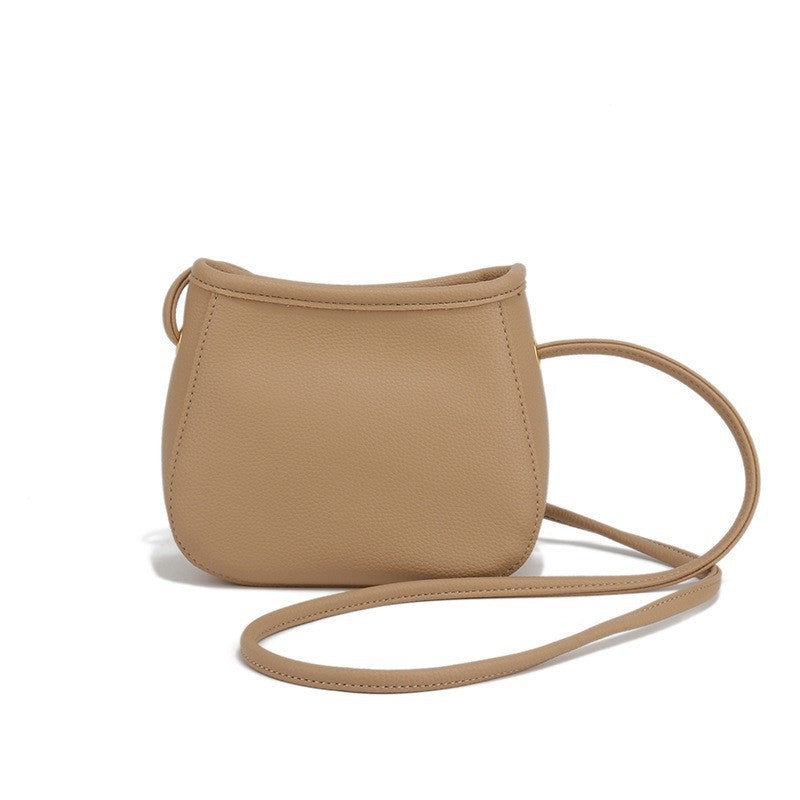 Sac à bandoulière simple en PU de couleur unie pour femme 
