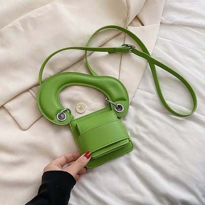 Women Creative Exaggerated Geometric Shapes Solid Color Pu Handle Mini Bag