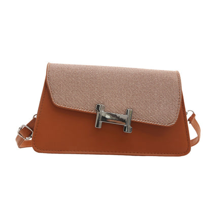 Women Fashion Flap H Lock Crossbody Bag