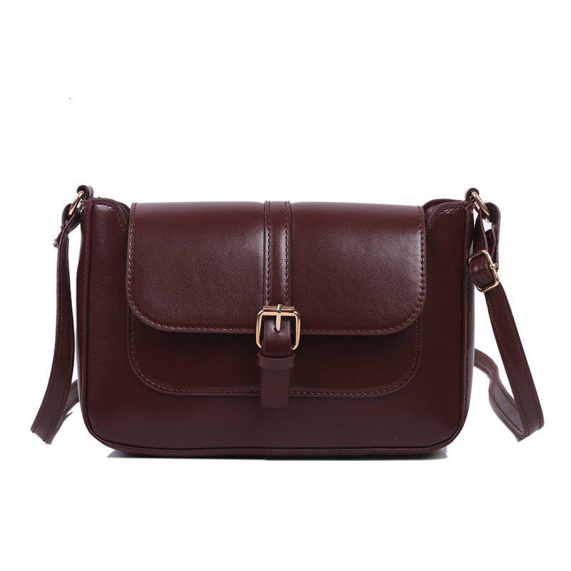 Simple Solid Color Clap Shoulder Bag