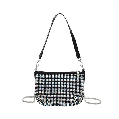 Women Simple Fashionable Diamond Square Chain Crossbody Bag