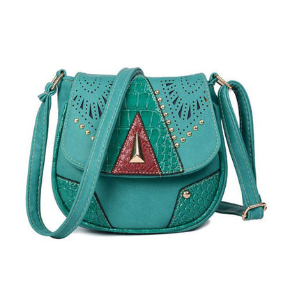 Women Vintage Flap Buckle Design PU Crossbody Bag