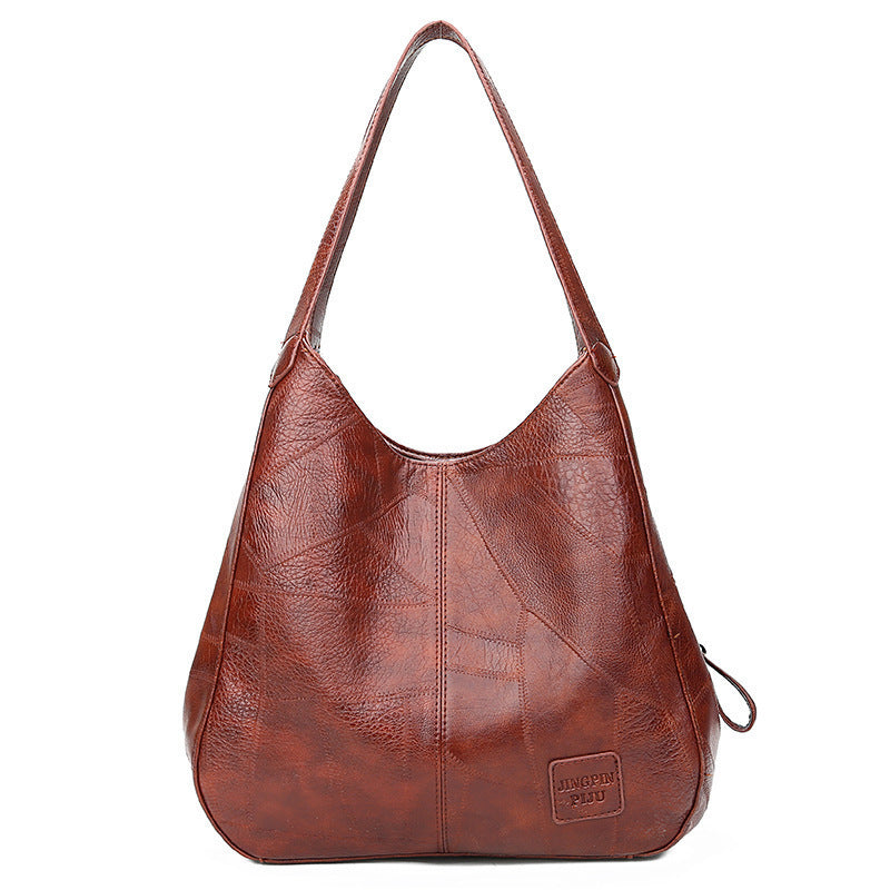 Women Vintage Simple Large Capacity PU Tote Bag