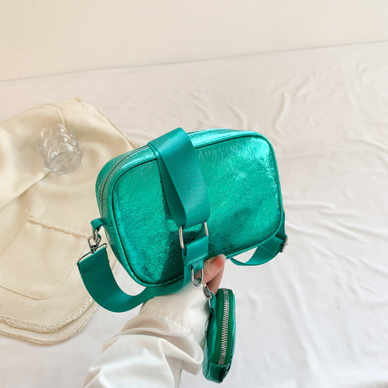 Ensemble deux pièces de sacs à bandoulière carrés, décontractés et simples, de couleur unie, pour femmes 