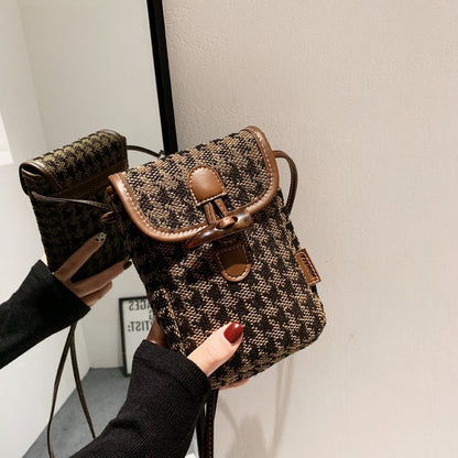 Women Fashion Casual Leopard Mini Mobile Phone Crossbody Bag