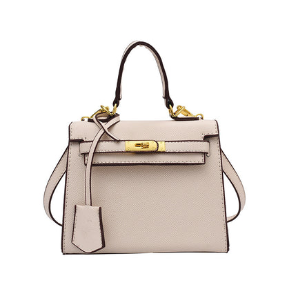 Women Fashion Solid Color Square PU Handle Crossbody Bag