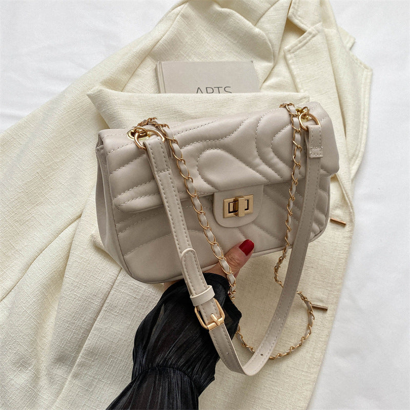 Petit sac à bandoulière carré décontracté de couleur unie pour femme 