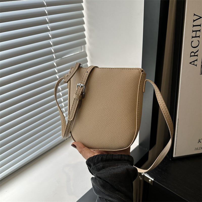 Sac à bandoulière en PU de couleur unie pour femme 