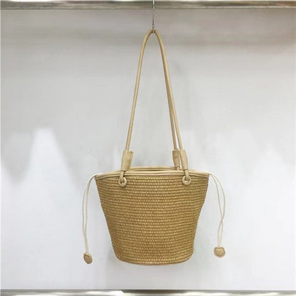 Sac à bandoulière tissé à cordon pour femme, mode été, vacances, plage 