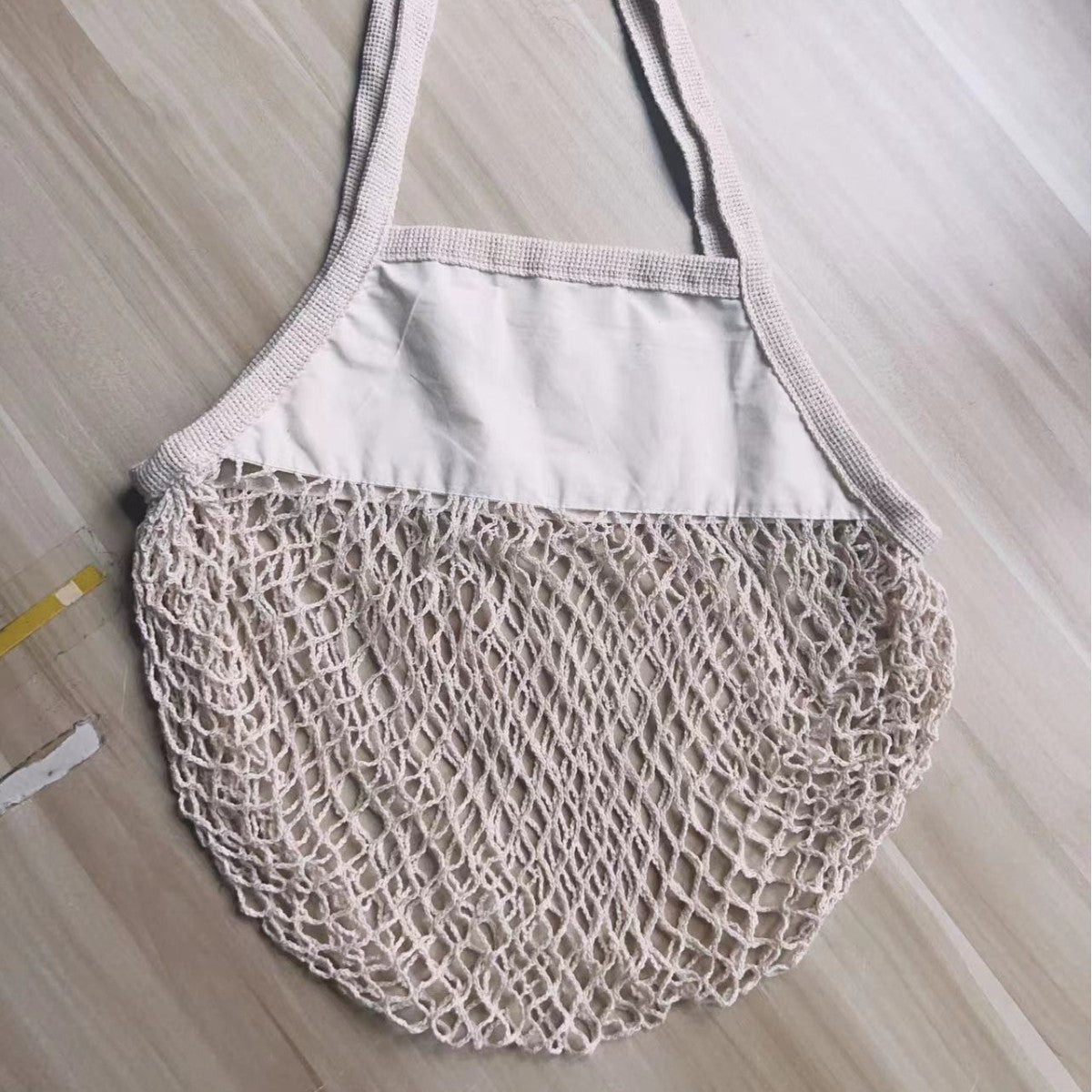 Fashion Solid Color Knitted Large Capacity Shopping Net Bag Beach Bag