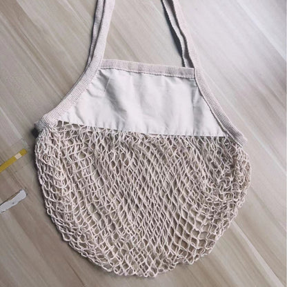Fashion Solid Color Knitted Large Capacity Shopping Net Bag Beach Bag
