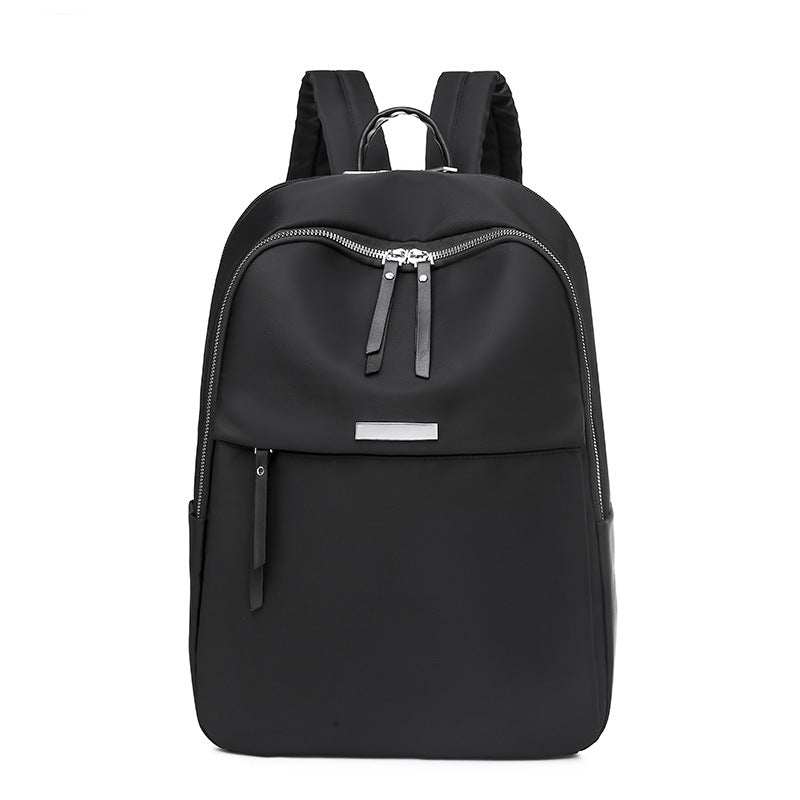Women Casual Zipper Design Solid Color Large Capacity Backpack