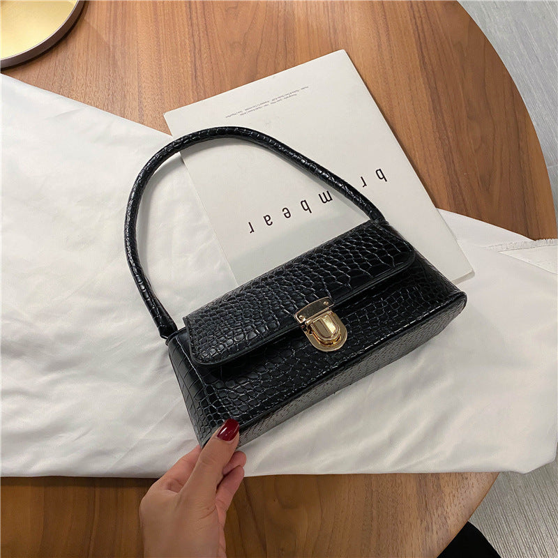 Women Fashion Flap Buckle Design PU Underarm Bag