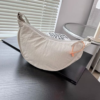 Women Casual Solid Color Waterproof Lightweight Dumpling Shaped Crossbody Bag