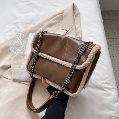 Autumn And Winter Plush Large Capacity Shoulder Bag