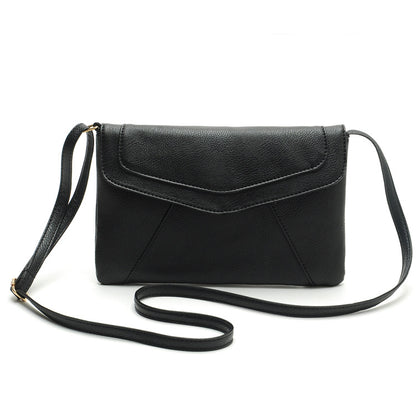 Women Fashion Basic Casual Solid Color PU Shoulder Crossbody Bag