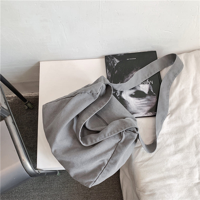 Women Casual Design Solid Color Large Capacity Shoulder Handle Tote Bag