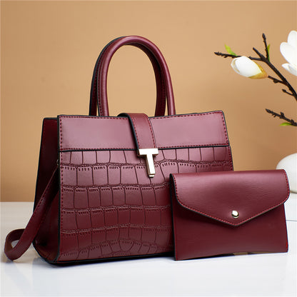 Women'S Fashion Embossed Crocodile Print Handbag Set