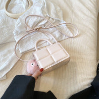 Women Fashion Solid Color Square Mini PU Crossbody Bag