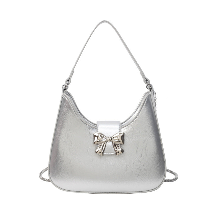 Sac à bandoulière tendance pour femme avec nœud et poignée en chaîne 