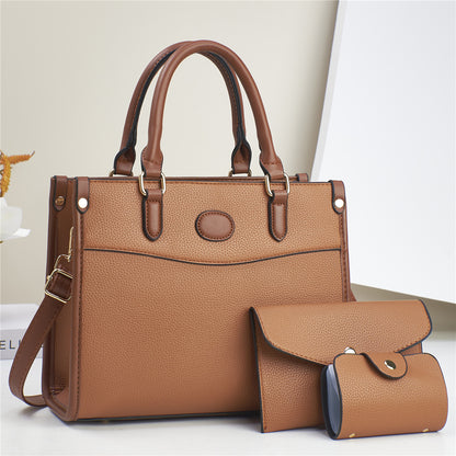 Women Fashion Casual Large-Capacity Handbag Three-Piece Set