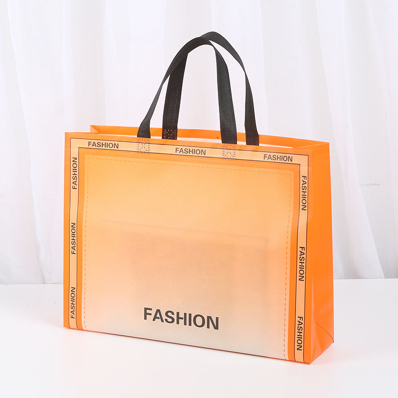 Fashion Gradient Color Letter Printing Non-Woven Shopping Bag