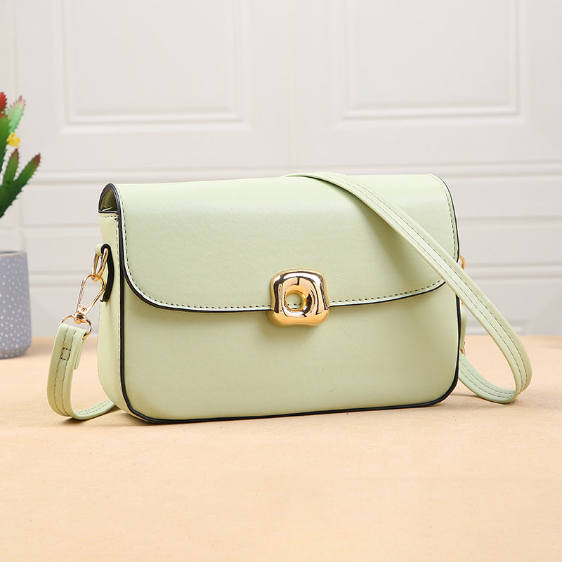 Women Fashionable Simple Square Flap PU Crossbody Bag