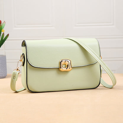 Women Fashionable Simple Square Flap PU Crossbody Bag