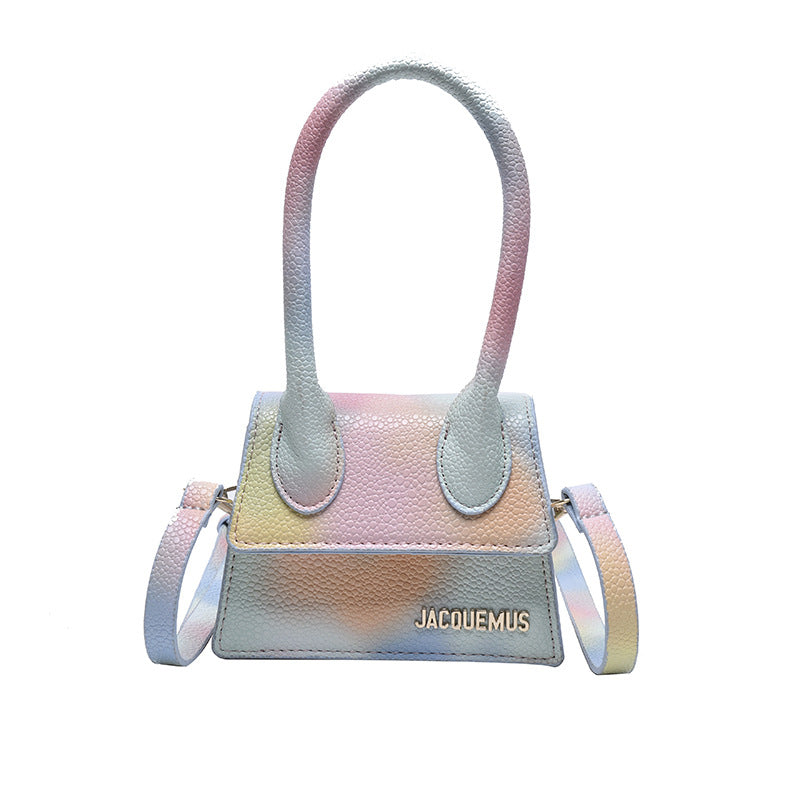 Women Fashion Mini Tie Dye Design Flap PU Handle Crossbody Bag