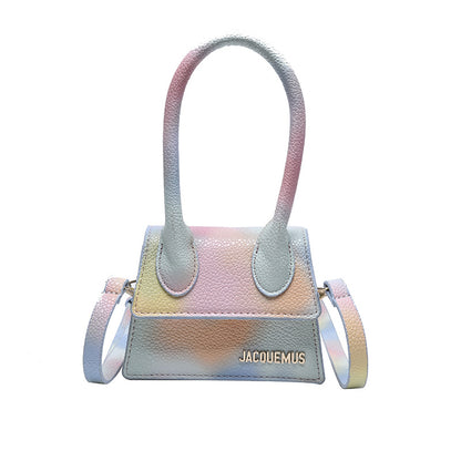 Women Fashion Mini Tie Dye Design Flap PU Handle Crossbody Bag