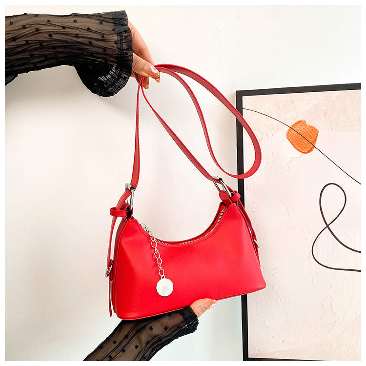 Women Fashion Candy Color Zipper Shoulder Bag