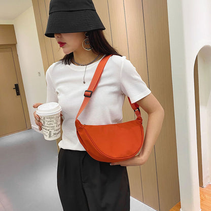 Summer Women Fashionable Simple Dumpling Shape Oxford Cloth Crossbody Bag