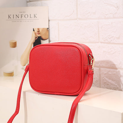 Women Fashion Casual Solid Color Pu Square Crossbody Bag