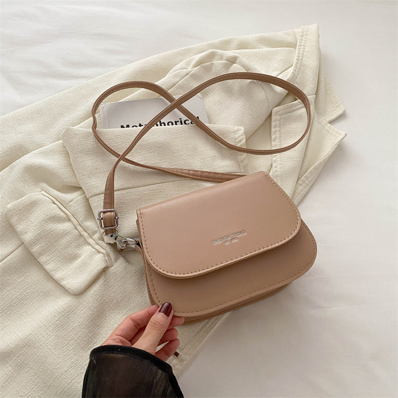 Women Fashion Casual Solid Color Square Flap PU Crossbody Bag