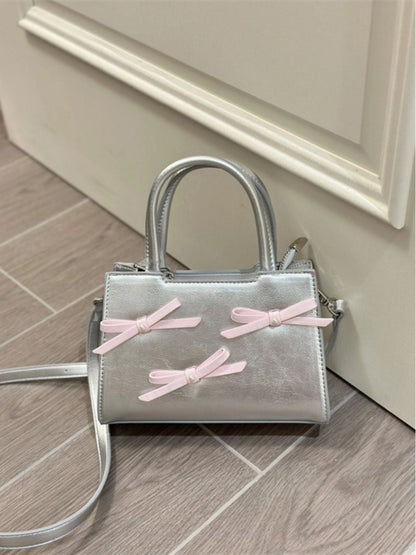 Women Fashion Bow Square Hand Shoulder Bag