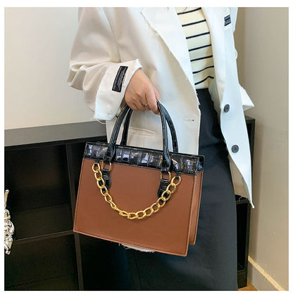 Women'S Fashion Large Capacity Retro Tote Design PU Work Handbag