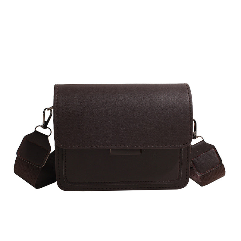 Women Fashion Casual Solid Color Wide Strap Square Crossbody Bag
