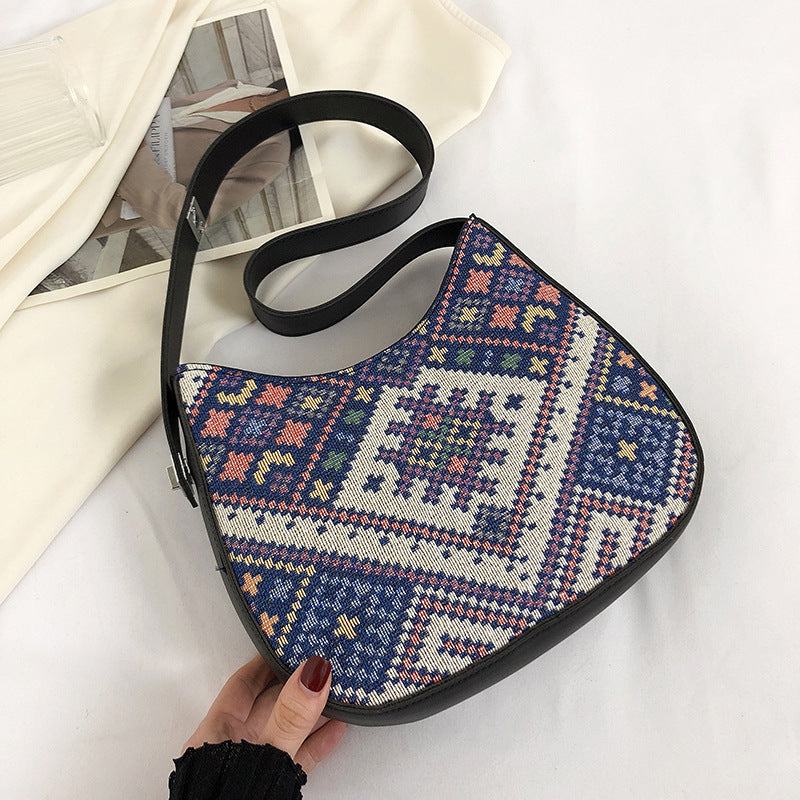 Women Fashion Casual Large Capacity Geometric Printed Shoulder Bag