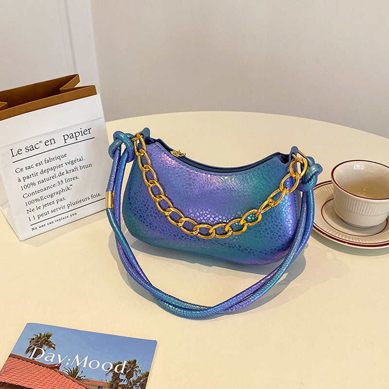 Sac à bandoulière à chaîne multicolore tendance 