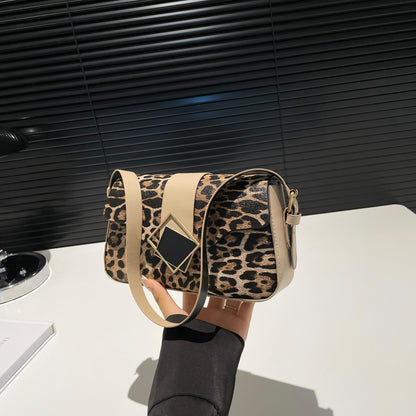 Sac à bandoulière décontracté à imprimé léopard pour femme 