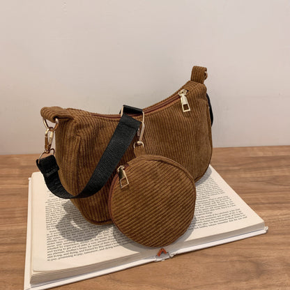 Women Fashion Vintage Suede Zebra Printed Crossbody Bag